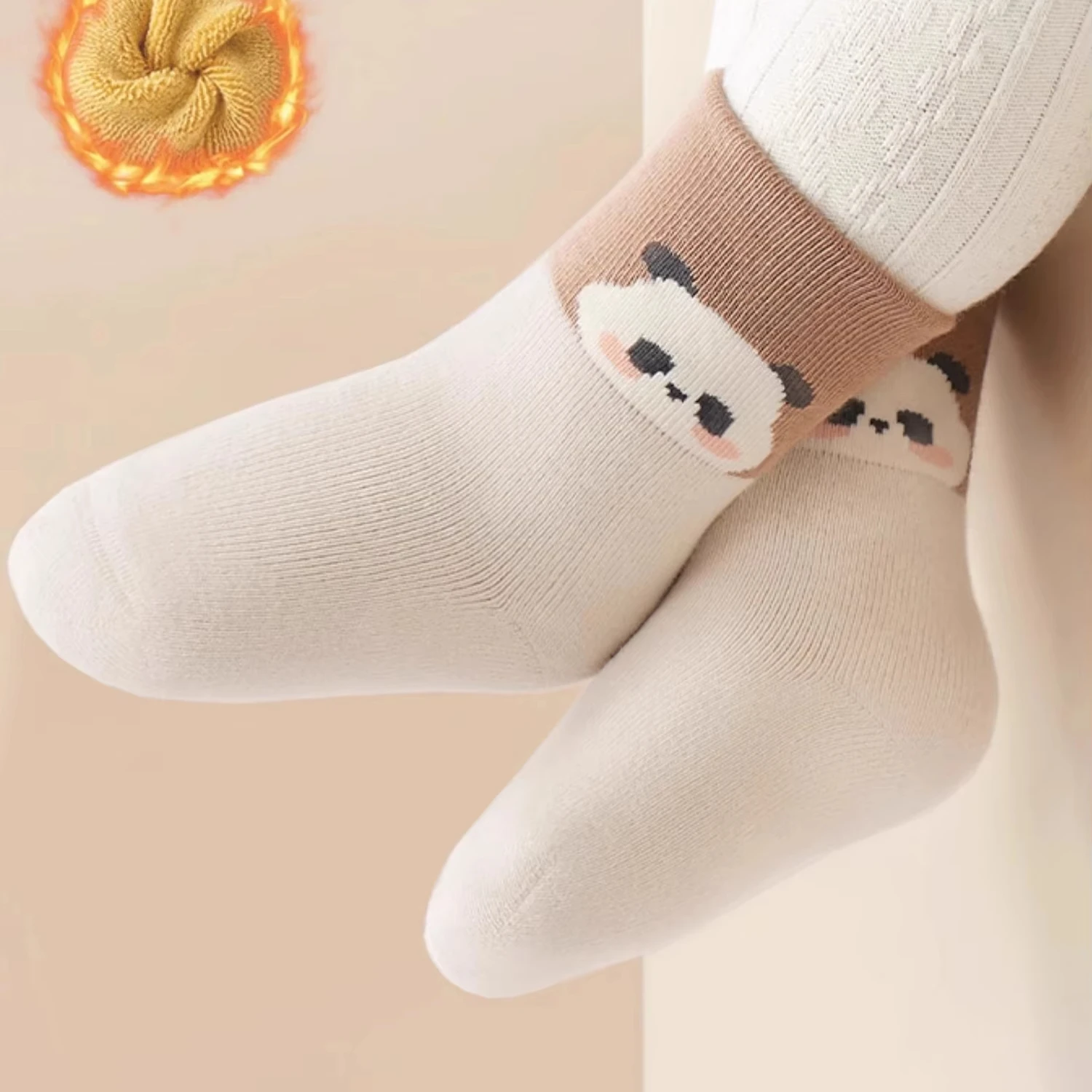 Baby Thick Socks Warm Soft Skin-friendly Children's Socks Cute Printed Winter Boys/Girls Kid's Socks 3 Pairs Newborn Knit Socks