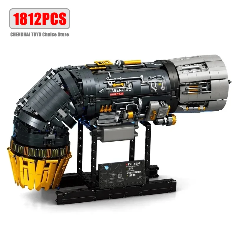 

Конструктор 1812 деталей: Модель турбовентиляторного двигателя F35 900 в масштабе 1:17, с электроприводом, коллекционная модель, игрушка, подарок для детей, 33014