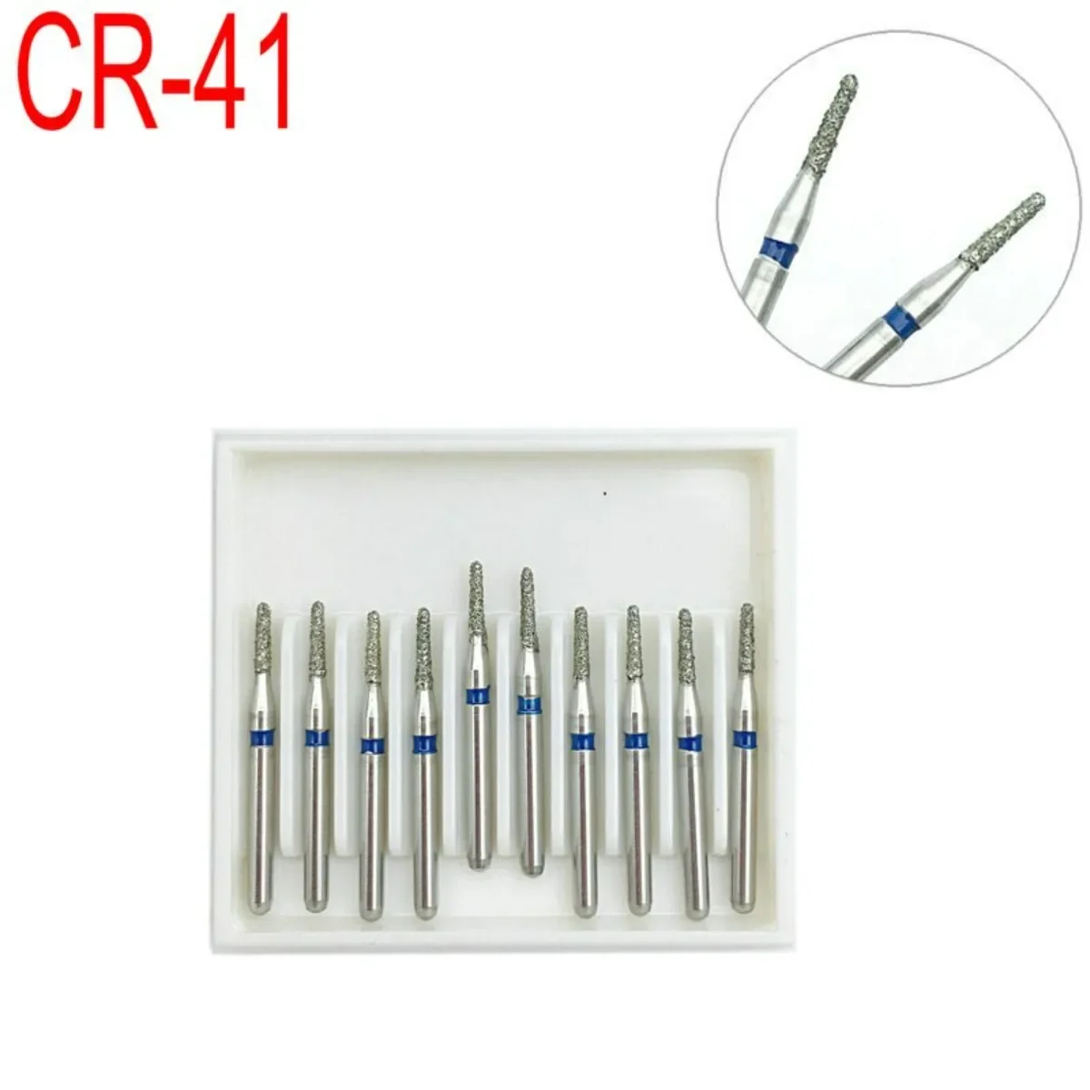 10pcs/box Dental Material Diamond FG High Speed Burs for Inlay Preparation Teeth Polishing Tools CR-41