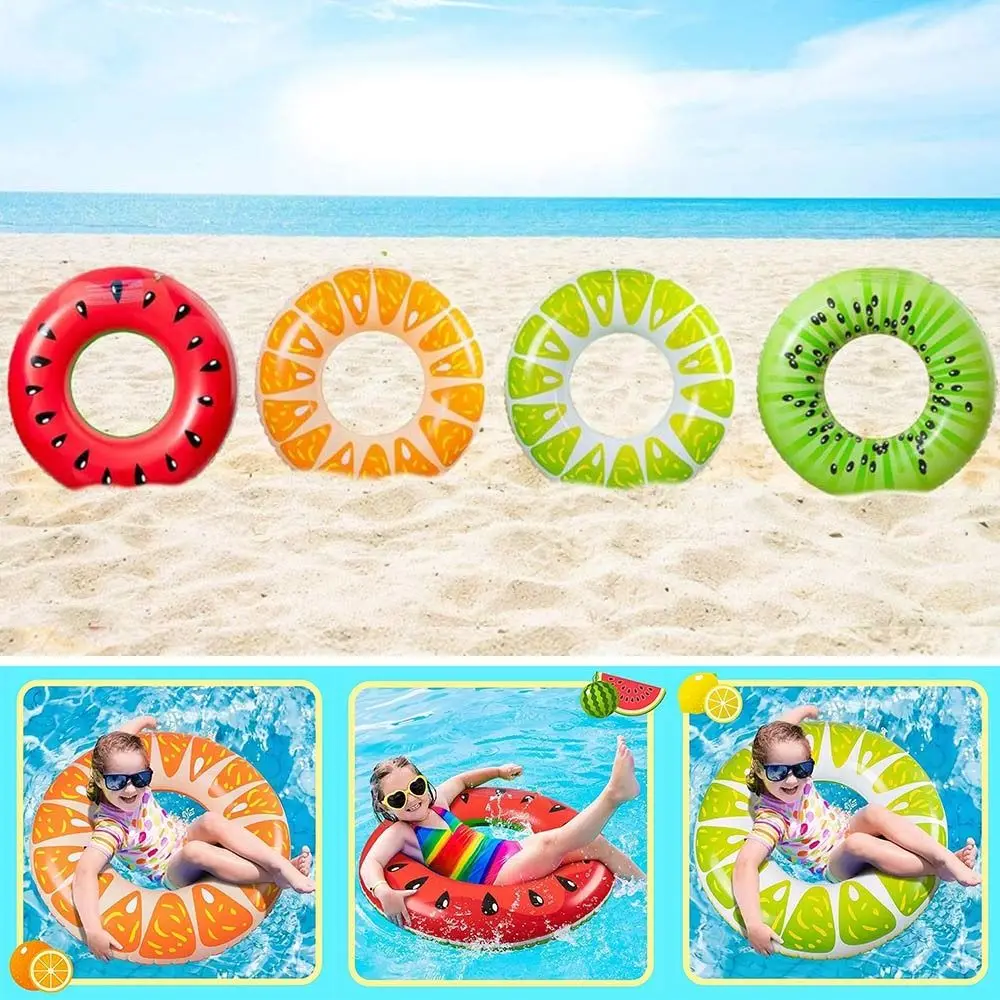 5Pcs/Set 7Pcs/Set Fruit Donuts Summer Swimming Ring Cute Cartoon Inflatable Swim Circle Thickened PVC Safety Float Circle