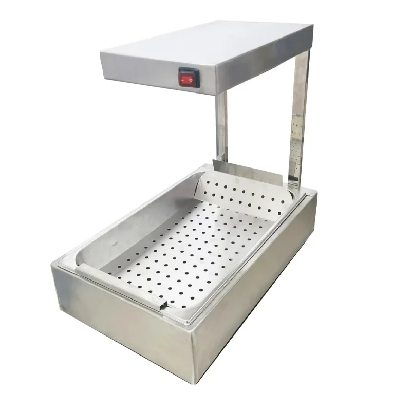 

Коммерческая настольная электрическая лампа-подогреватель для картофеля фри, поддон из нержавеющей стали для быстрого подогрева и хранения картофеля фри