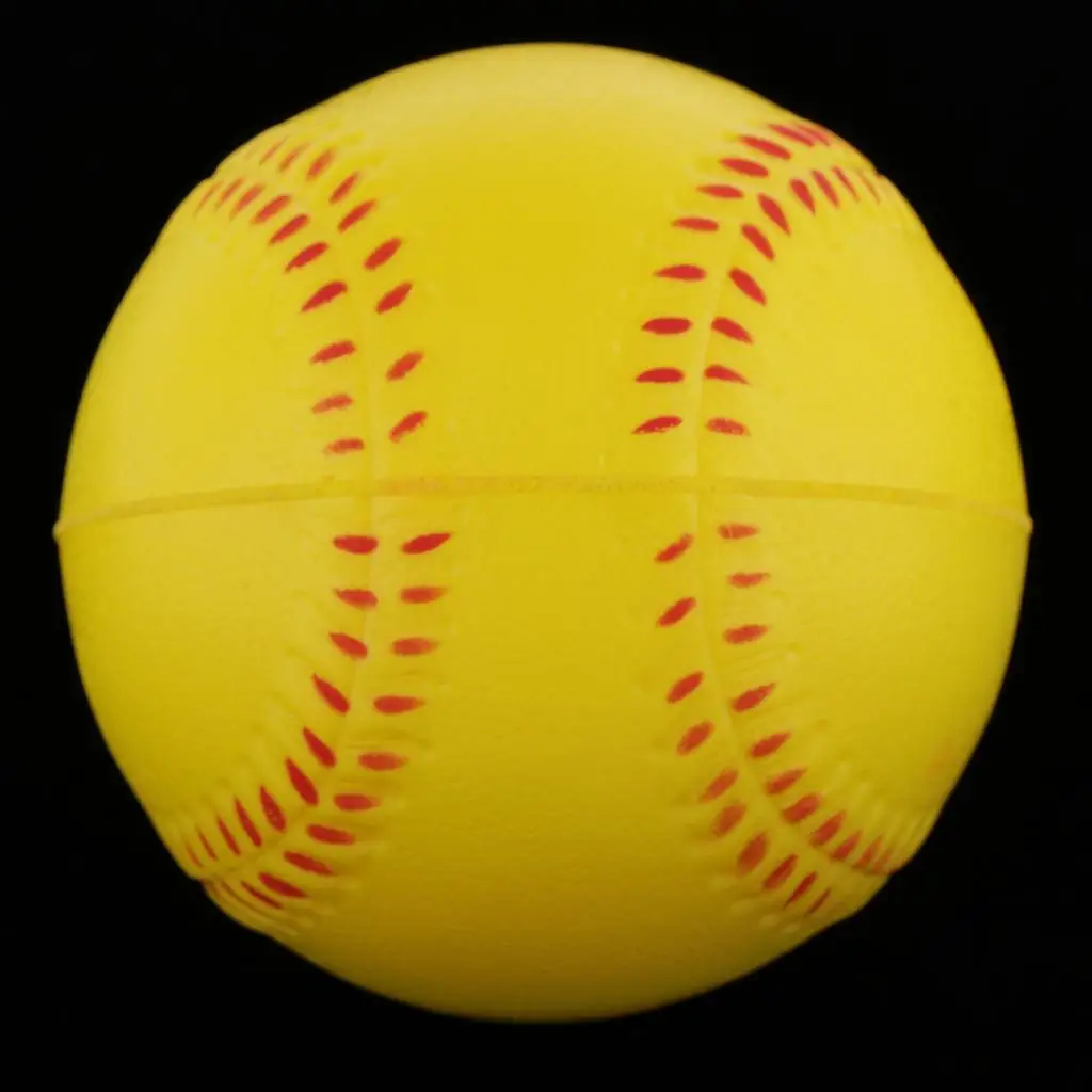 Yellow Practice Soft Softball / Training Baseball Ball - PU Foam, for Adults Training or Kids Playing