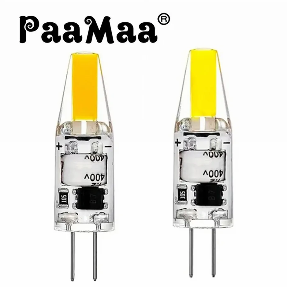 PaaMaa-Mini lampe LED COB G4, lampe de maïs, budgétaire, ampoule de lustre, remplacer les lampes halogènes 20W, blanc froid et chaud, 12V, AC, DC,