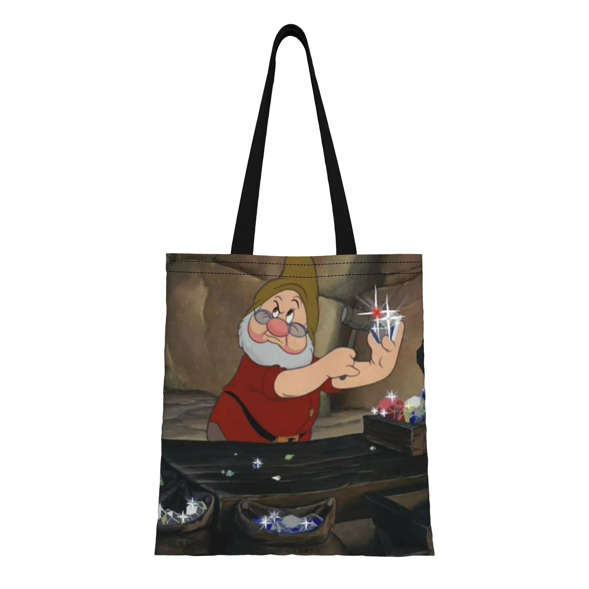 

Back to school season Cool Snow White and the Seven Dwarfs Canvas Tote Bag Perfect for Grocery Women's Top-Handle Bags