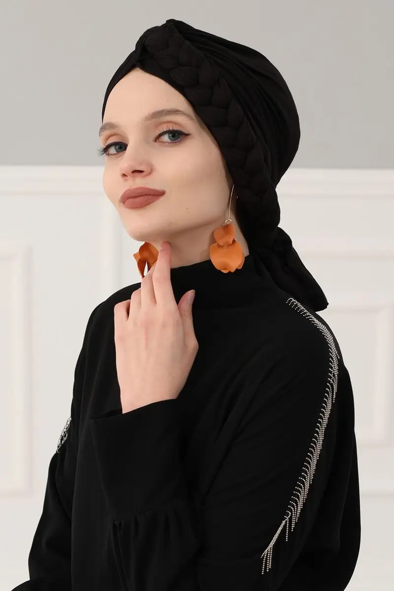 Lado trançado penteado osso preto