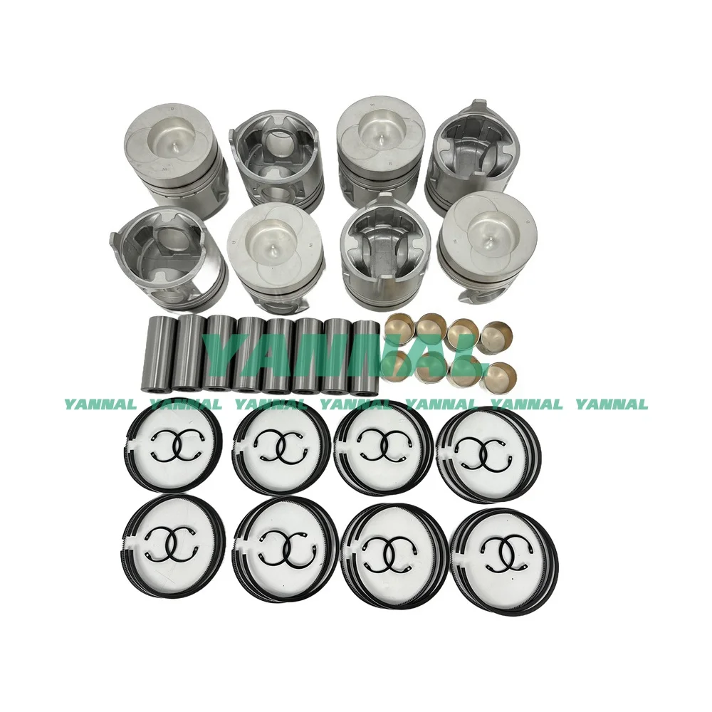 8PCS Piston With Rings For Nissan RF8 Engine Parts