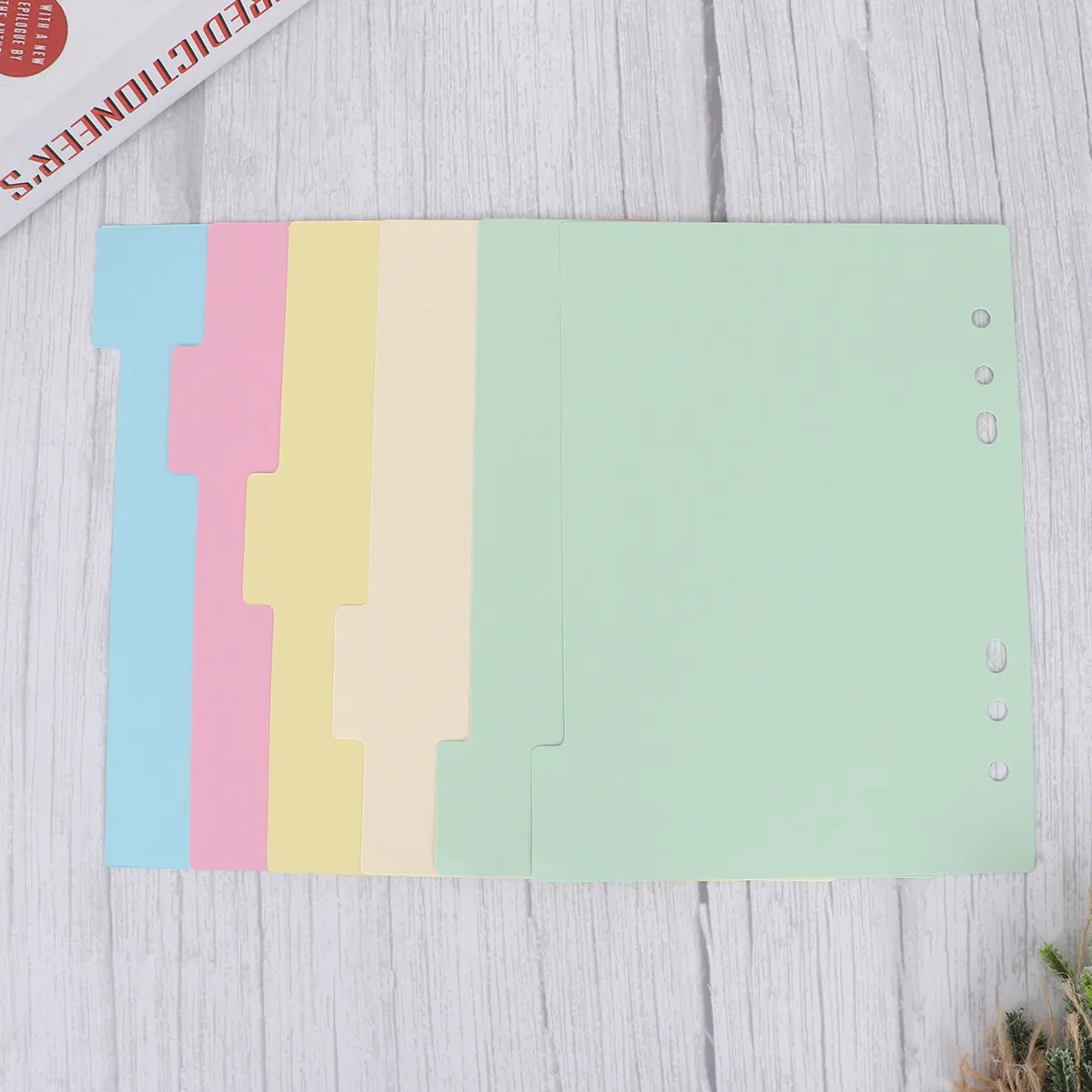 

1Set Index Divider A5 Tab Dividers 5 Colors Extra Wide Sheet Organizer for 6 Ring Binder Document Sorting Tab Dividers