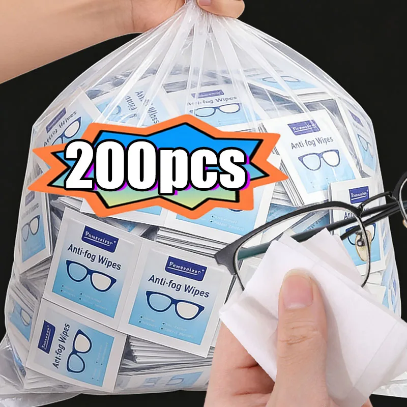 

100/200 шт. одноразовые салфетки для очистки линз и очков, салфетки для металлических украшений, противотуманные салфетки для очков, салфетки для экранов мобильных телефонов