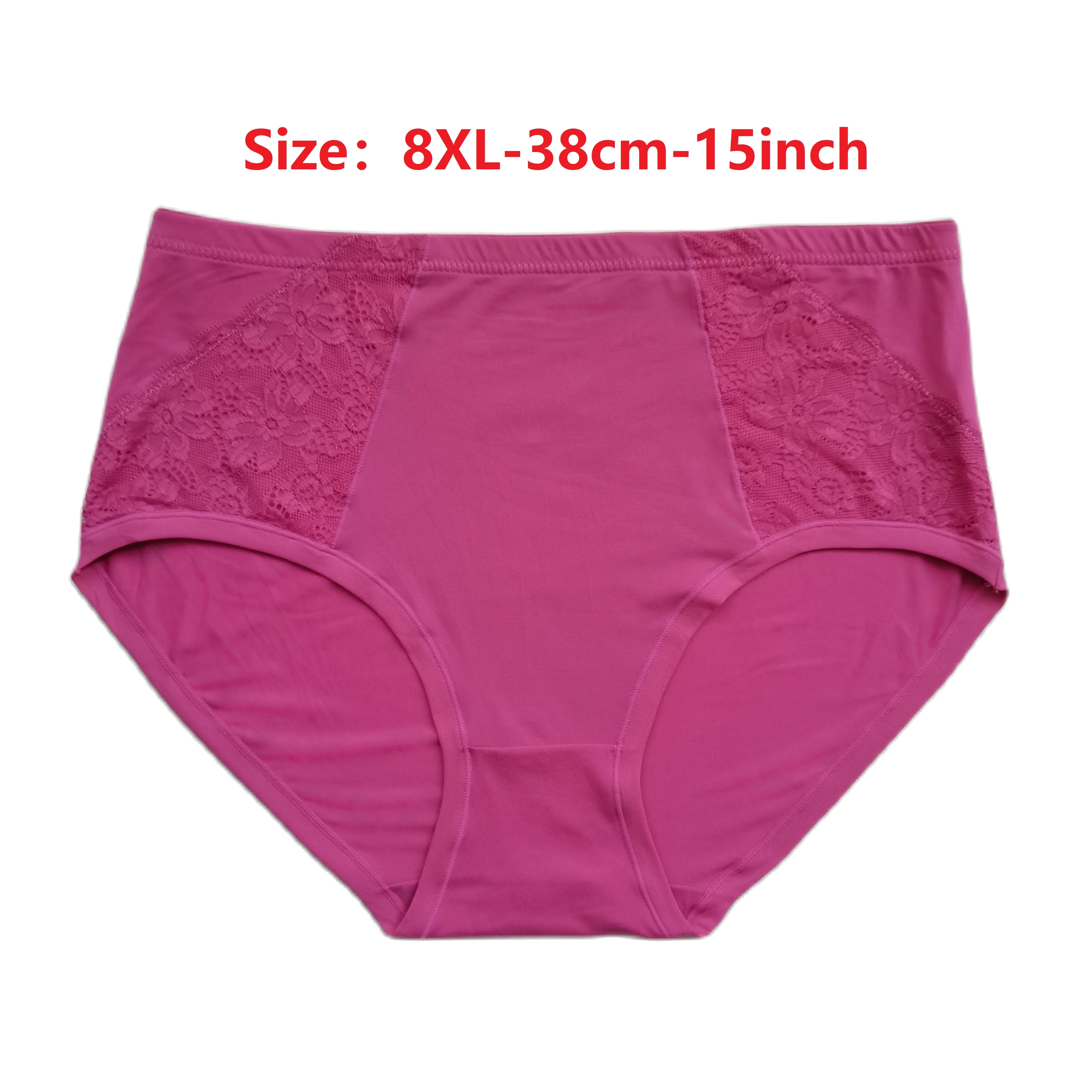 Bragas de encaje de gran tamaño para mujer, ropa interior de cintura alta, bragas grandes