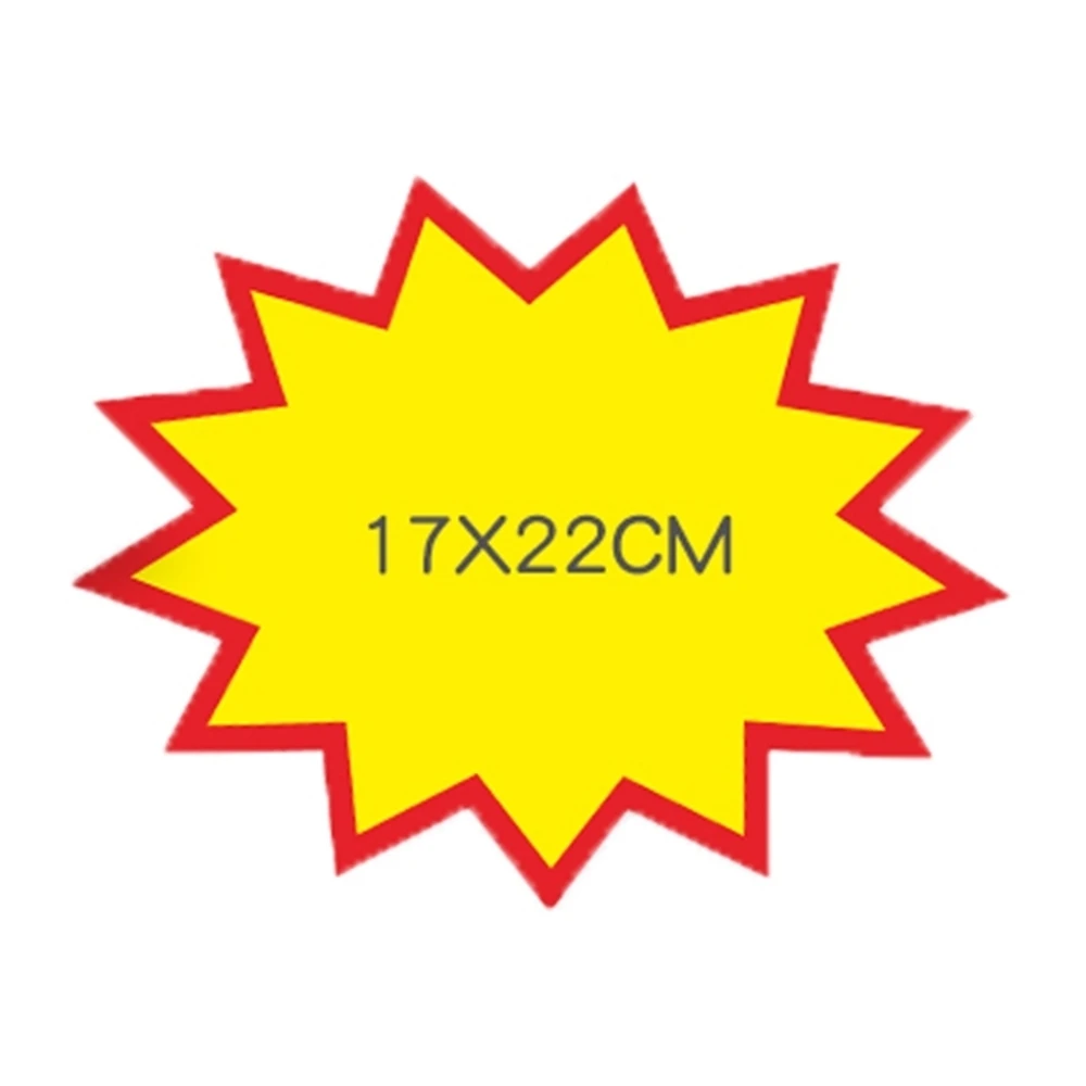 17*22cm Exploding Supermarket Yellow Blank Price Tag Label Card Pop Promotion Paper Cardboard Store Commodity Discount Display