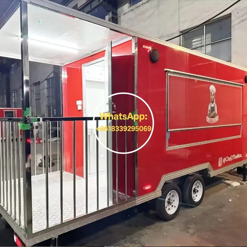Mobile Fast Food Trailer Hot Dog Van Truck with Ce Certification Street Carts Snacks Promotion Mobile Food Trailer