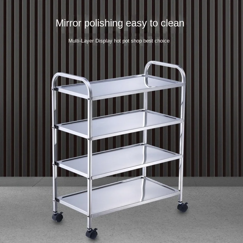 Three-tier Dining TrolleyStainless Steel Receiving TrolleyWine TrolleyMobile TrolleyBowl Trolley Carritos Multiusos Kitchen