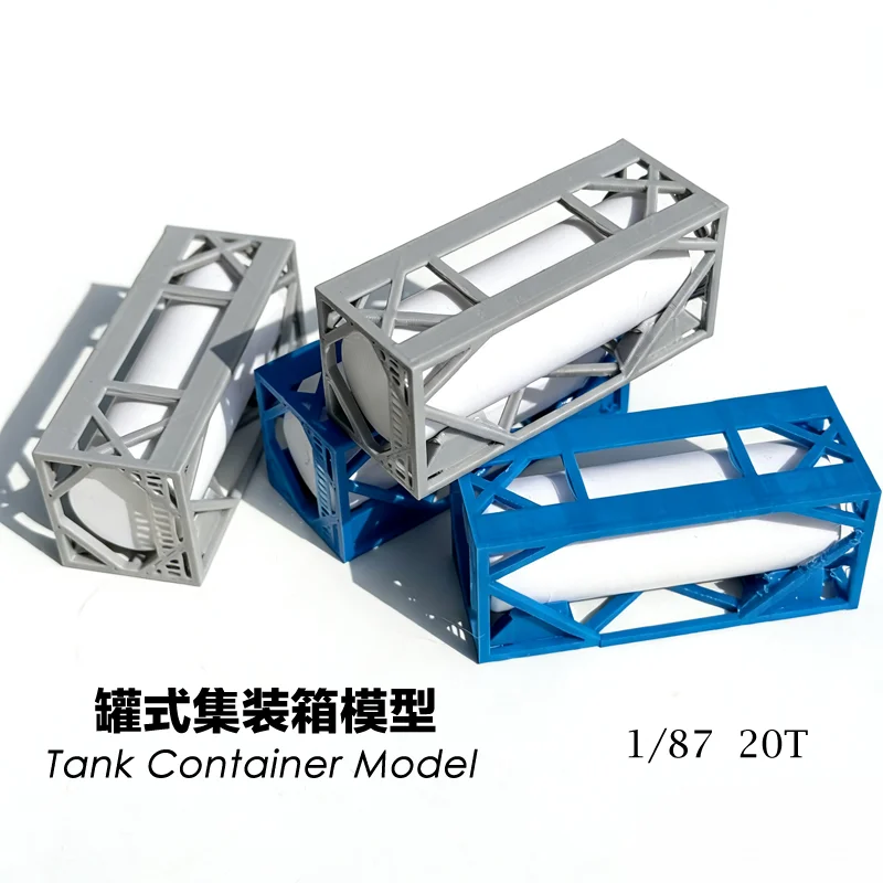 

1/87 Scale 20ft Tank Container Plastic Water Oil Tankcontainer Model Shipping Intermodal Container For Freight Car Model Railway
