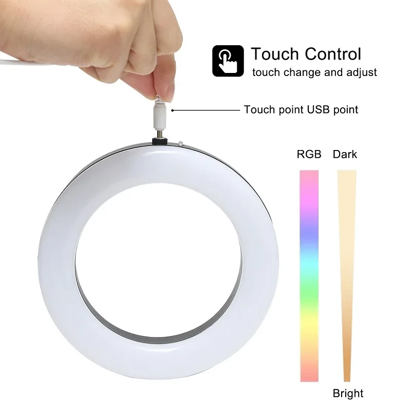 MOONSHADE Colorful LED Hookah Ring Light 16CM 6.3INCHES Remote Control 16 Colors RGB Changeable Shisha Lights Smoking Accessorie