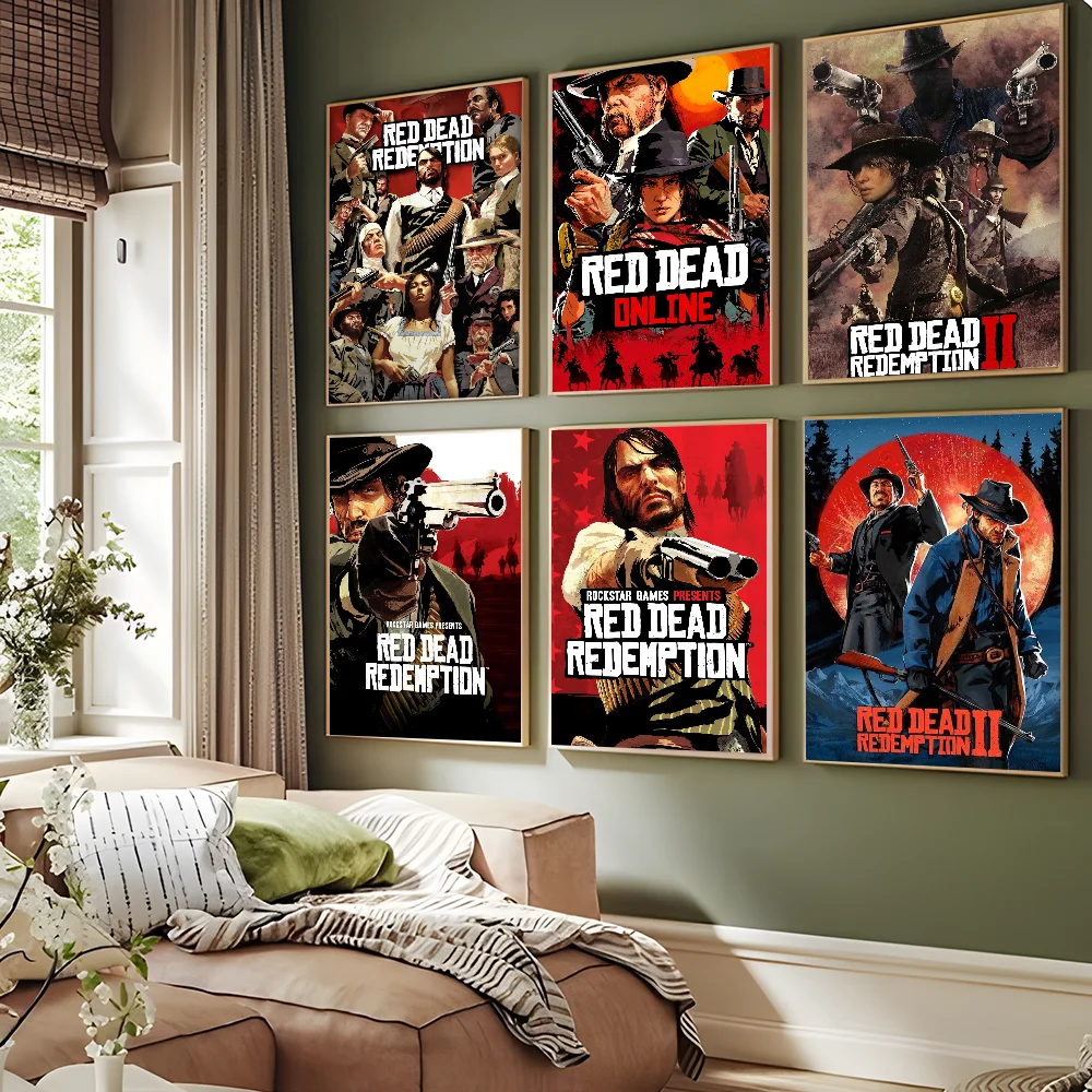 

Popular Game Red Dead Redemption Classic Movie Posters Vintage Room Bar Cafe Decor Nordic Home Decor