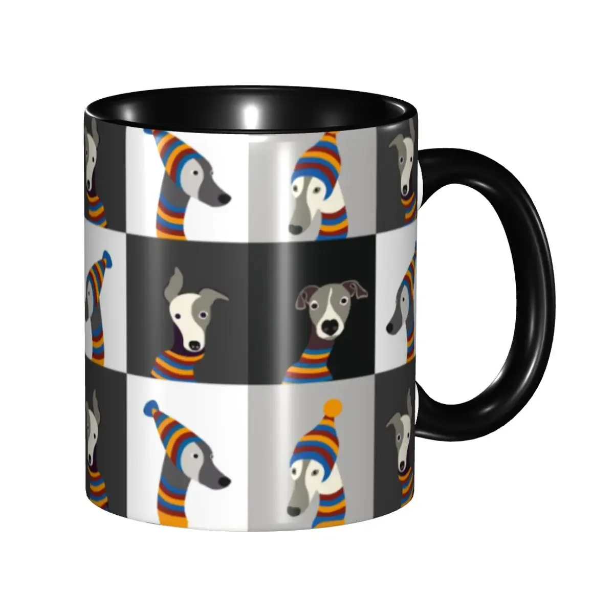 Personalized Funny Cartoon Greyhound Whippet Dog Coffee Mug DIY Sighthound Hound Ceramic Milk Tea Cup