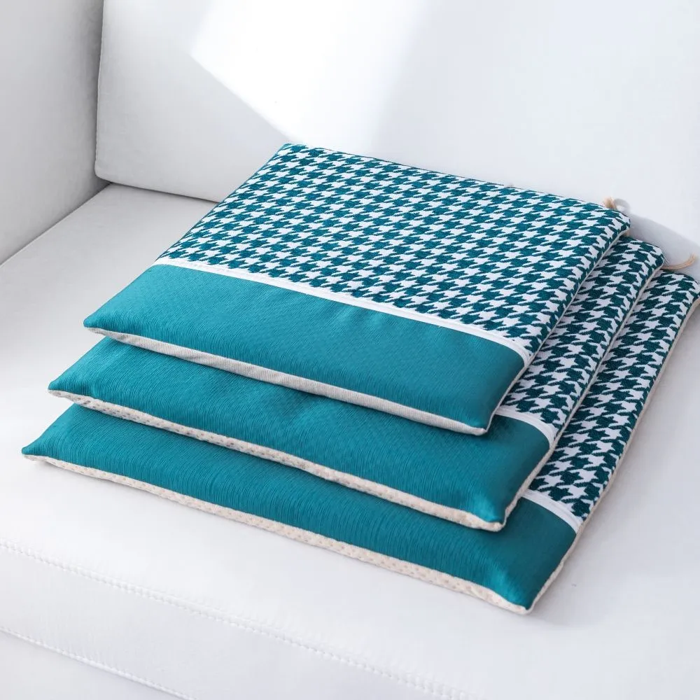 Houndstooth Thick Pad Cushion For Yoga Chenille Chair Seat Cushions Meditation Floor  Patchwork Square Pillow 40x40cm 45x45cm