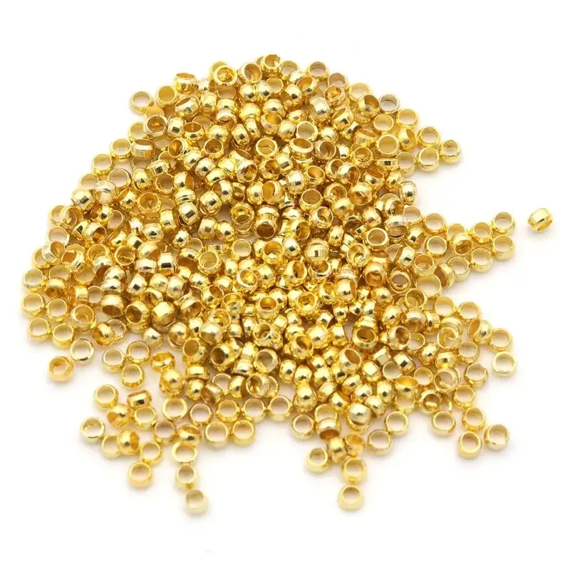 1000pc 2 2.5 Mm Gold Silver Color Loose Metal Spacer Seed End Crimp Beads for Jewelry Making Diy Accessories Wholesale Supply