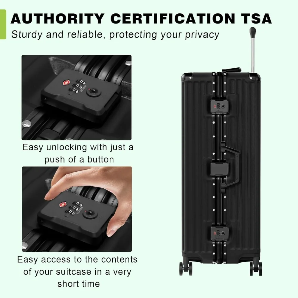 Zipperless Hard Shell Suitcase TSA Lock Double Spinner Wheels 28 Inch PC+ABS Luggage Aluminum Frame Travel Luggage