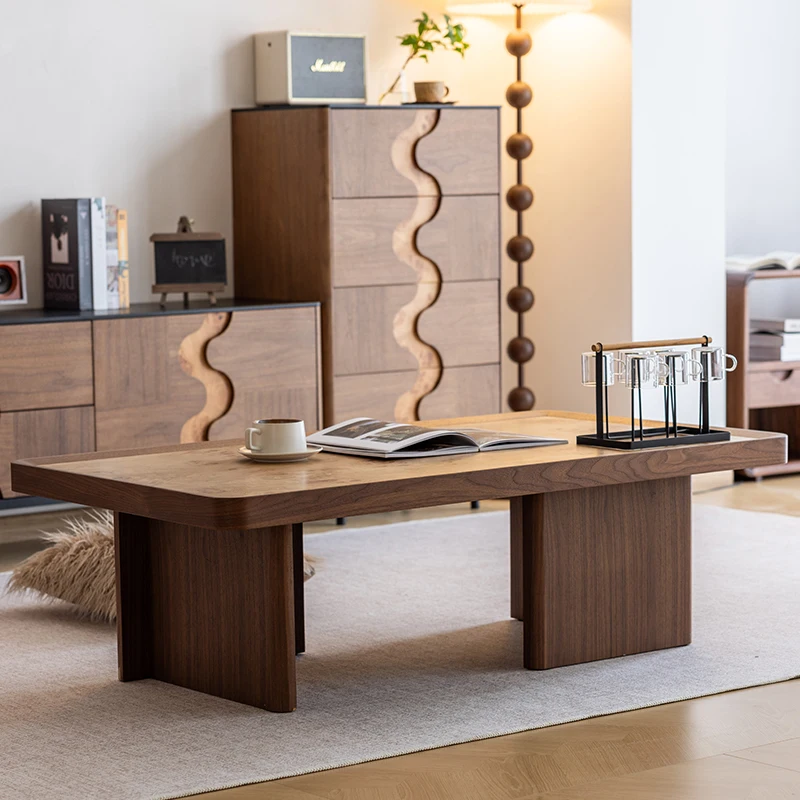 Mesa de centro de estilo Retro, mesa de centro pequeña sencilla y fácil de mover, apartamento pequeño rectangular simple medieval co