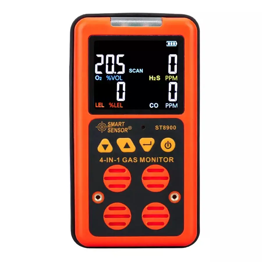 ST8900 Digital Gas Detector Portable 4 In1 Multi Gas Monitor O2 H2S CO LEL Smart Sensor