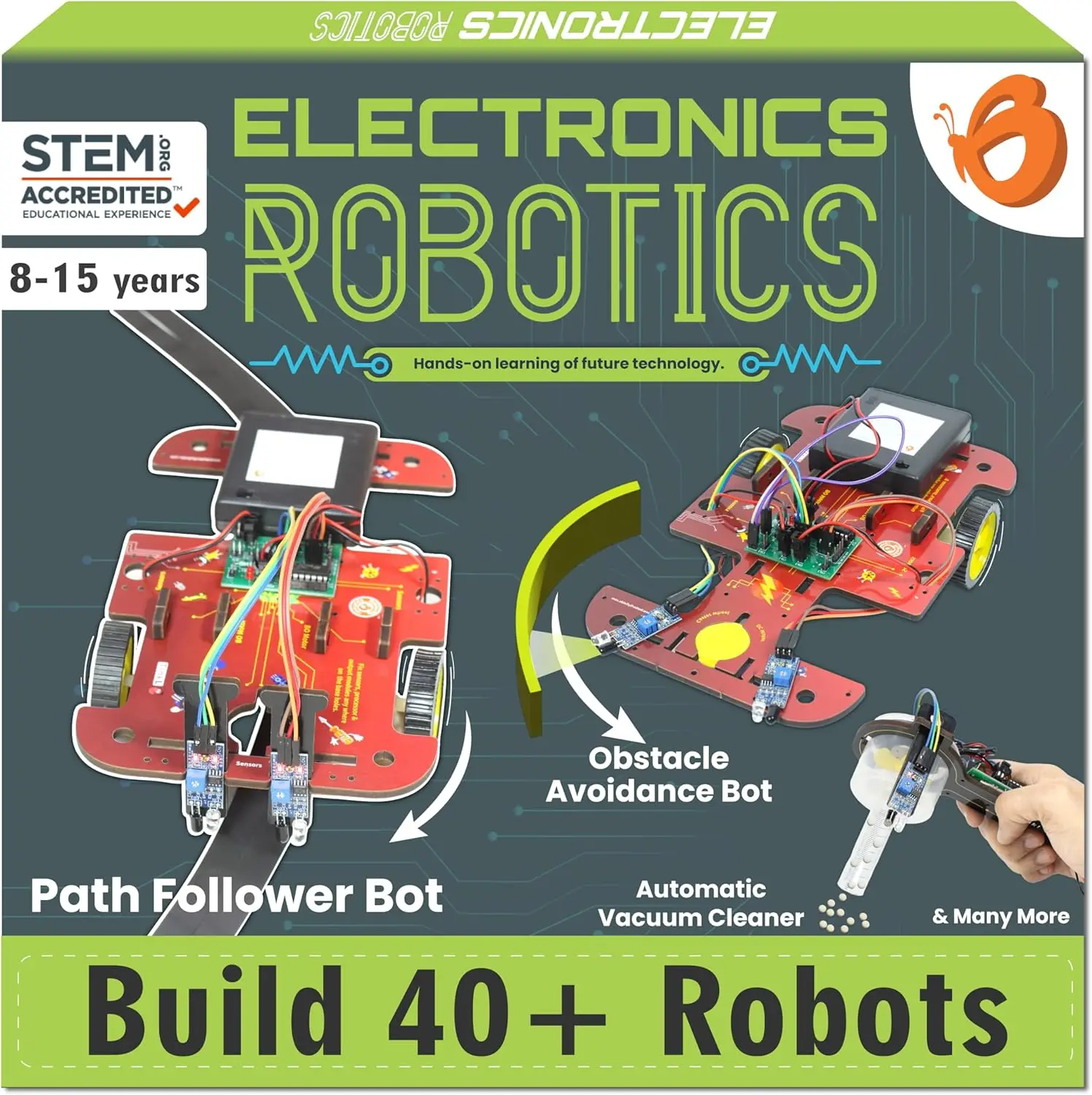 40-in-1 STEM Robotics Kit for Kids Ages 8-12 | DIY Robot Projects with Electronics & Sensors | Educational Homeschool Gift