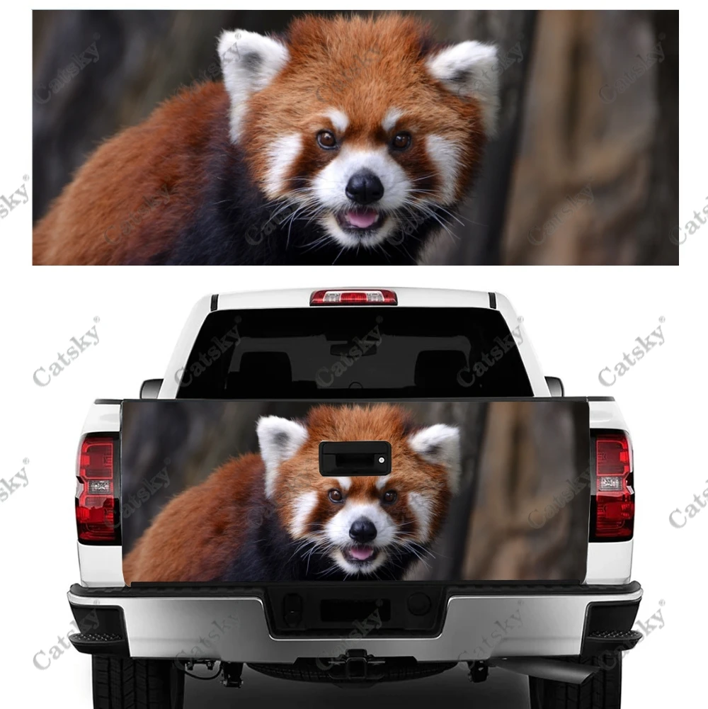 

Red Lesser Panda Print Car Tail Trunk Protect Vinly Wrap Sticker Decal Auto Hood Decoration Engine Cover for SUV Off-road Pickup