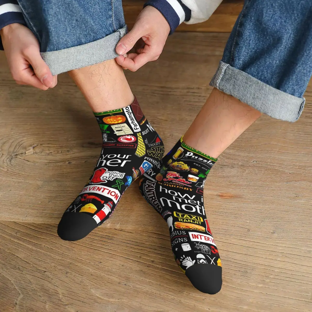 

How I Met Your Mother ꦫ Socks Harajuku Sweat Absorbing Stockings All Season Socks Accessories for Unisex Birthday Present