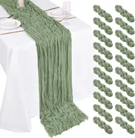 108"×17" Cheese Cloth Table Runner, Boho Gauze Table Runner for Wedding Party Bridal Shower Holiday Dining Table Decoration