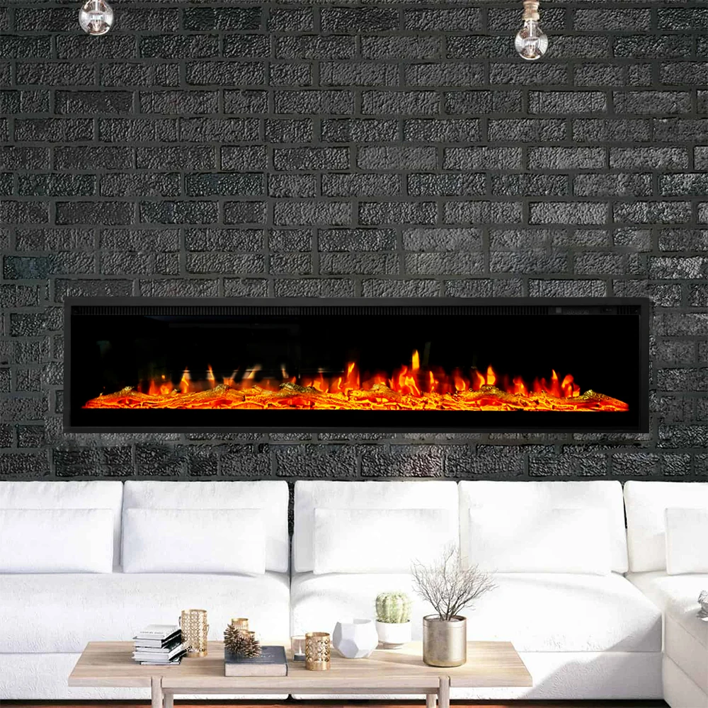 كارسكي الجديد ®   مدفأة كهربائية LED لهب الجدار الموقد 1800 واط المواقد الكهربائية التحكم عن بعد IF-1350TCL-GM 50 بوصة