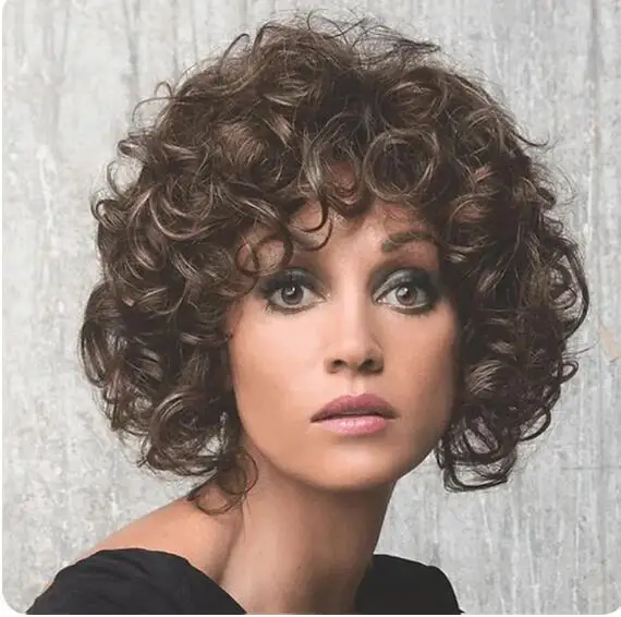 Brown Wigs for Women Heat Resistant Synthetic Wig Curly Wig Short Wigs Comfy Party Daily Wigs