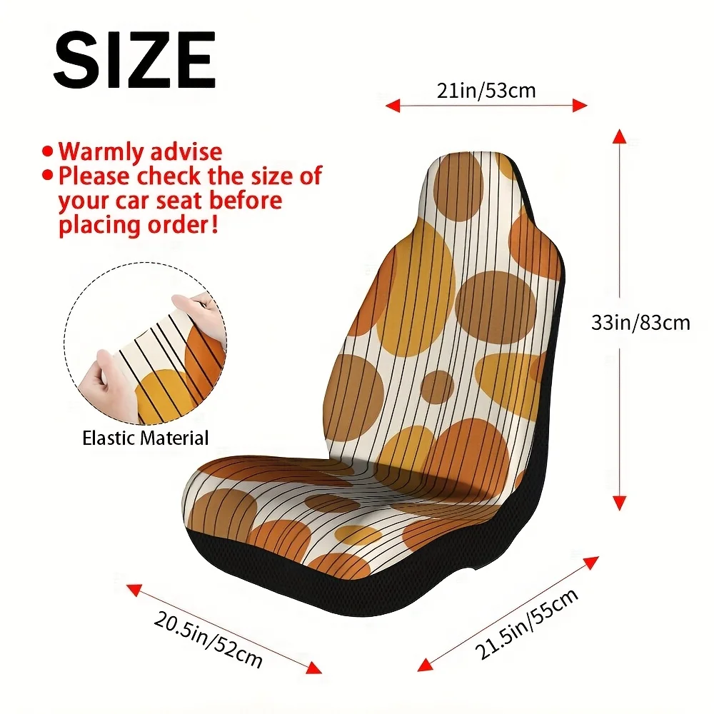 2pcs, Abstract Geometric Pattern Retro Lines Pattern Universal Car Seat Covers, Soft Washable Fabric, Decorative Upgrade Adds St