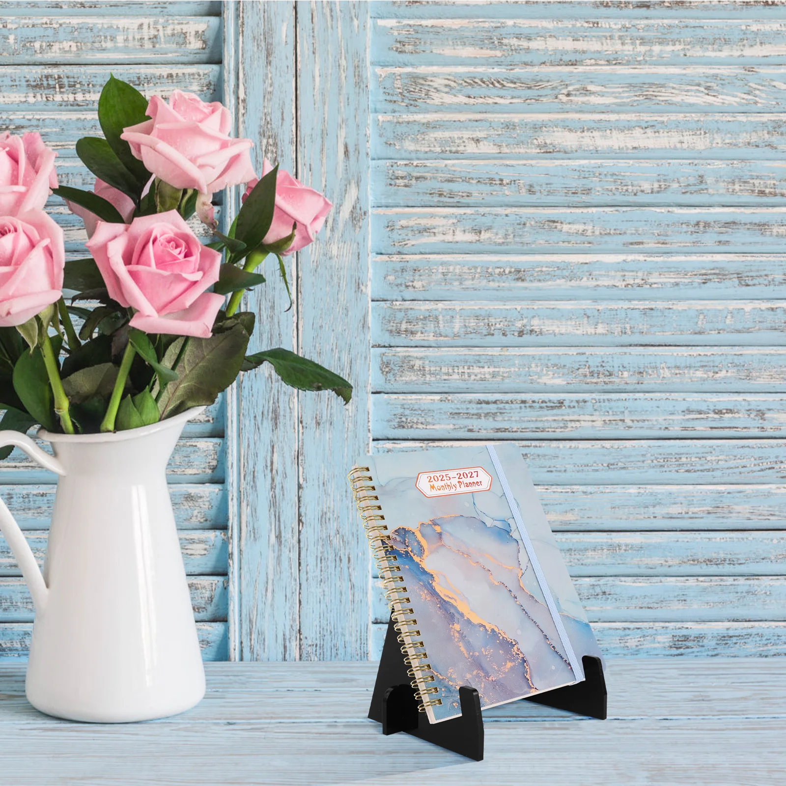 

Black Acrylic Desktop Book Display Stand Waterproof Oil-Resistant Book Holder for Kitchen Office Cookbooks Album Postcards