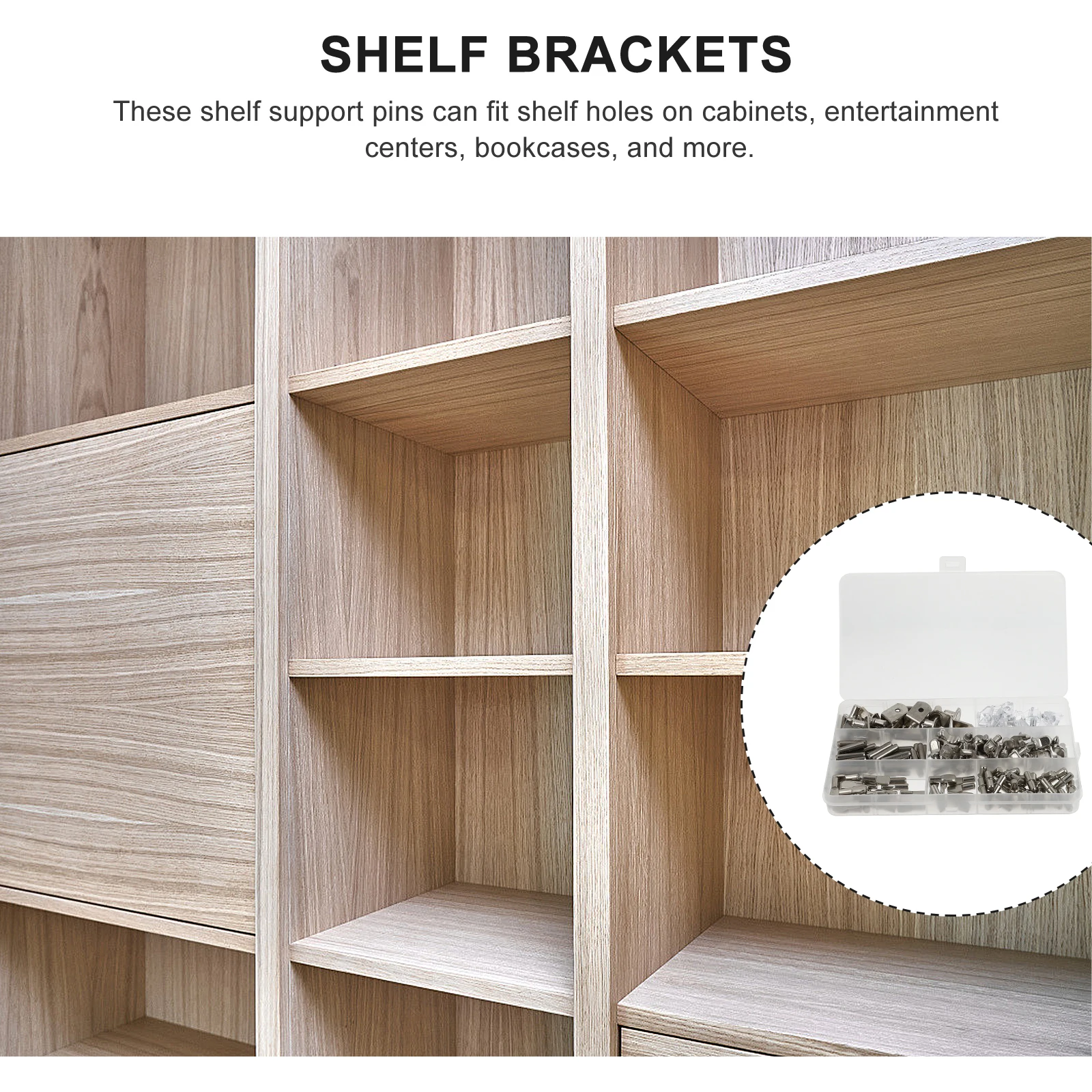 

Shelf Support Pegs Sturdy Premium Material Easy Install Cabinet Bookcase Closet Shelf Brackets Wood Glass Boards Fixing