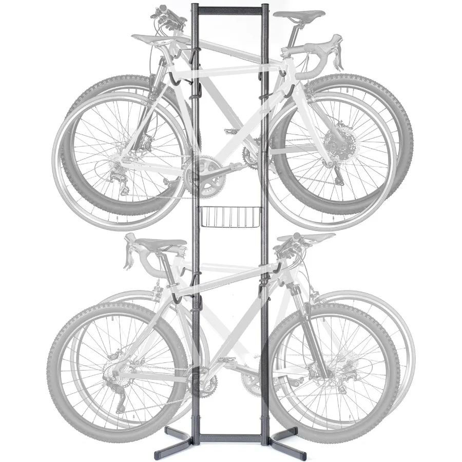 

Bike Rack for Garage Home by Delta Cycle - No Drilling Required - Fully Adjustable Gravity Storage Rack for Any Style Bicycle -