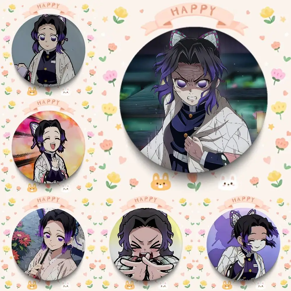 Cute K-Kocho Shinobu Badges Button Round Creative Pin Brooch Badge Bag Decor Accessories Fans Collect Friends Gifts