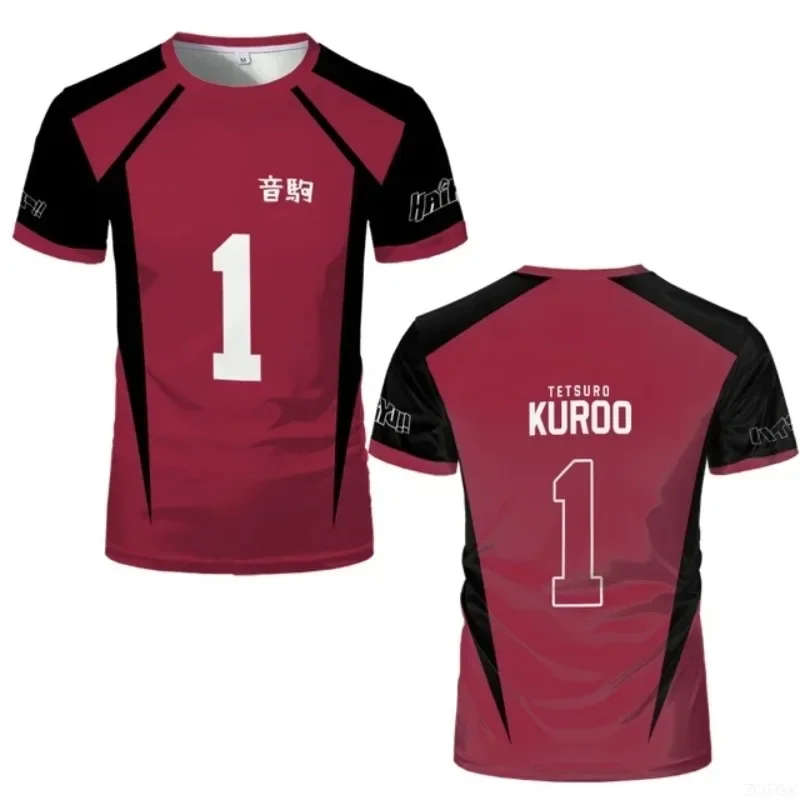 Anime Jersey Uniform T-shirt Role-playing Costume High School Volleyball Club Men's Sportswear T-shirt image 5
