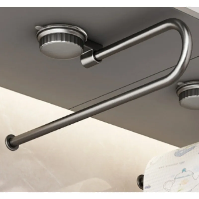 Punch Free Suction Cup Paper Towel Holder Multifunctional Wall Mounted Rack for Kitchen Towel Wrap Towel Storage Organizer - view 2