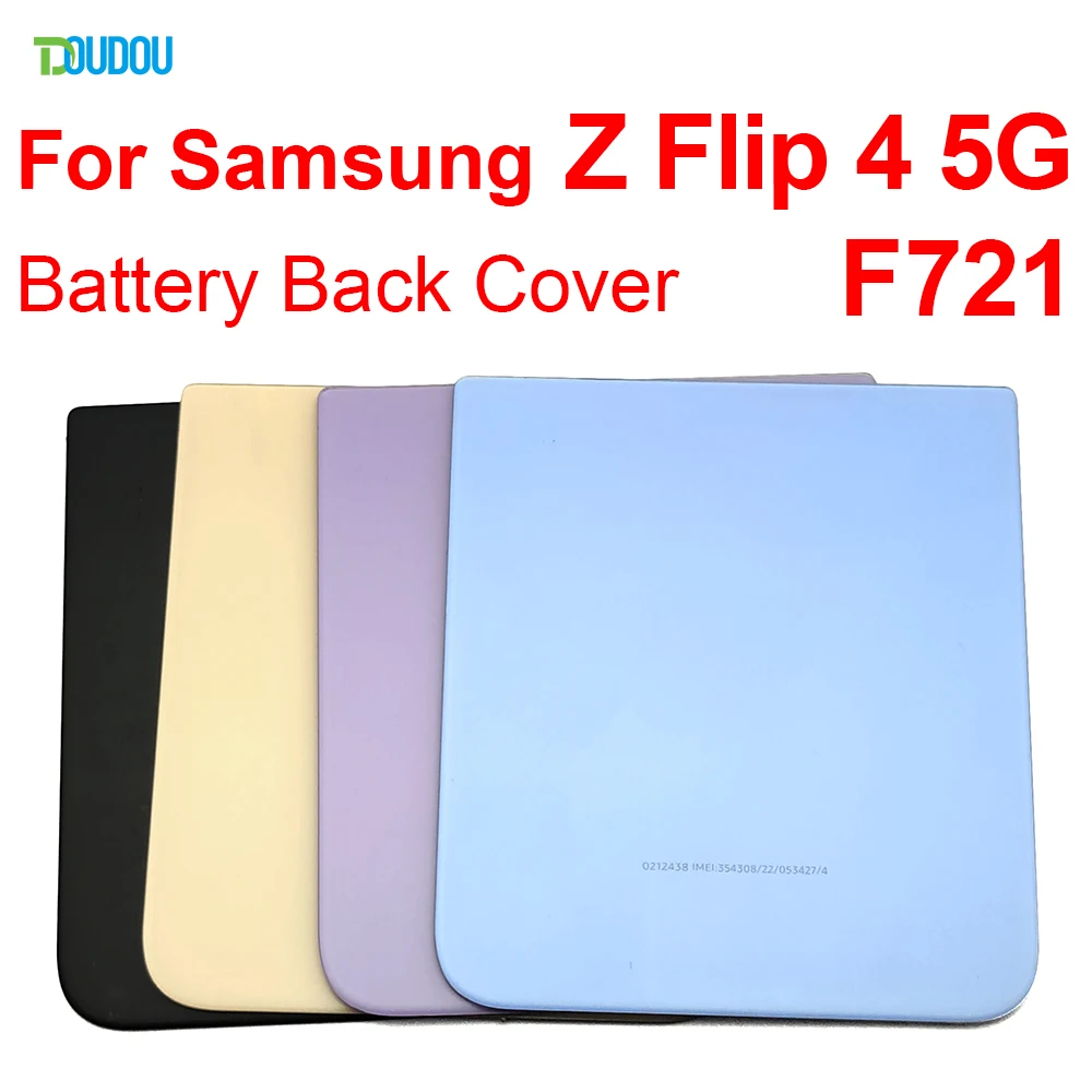 Z Flip 4 F721 Battery Back Cover For Samsung Galaxy Z Flip4 5G F721B Housing Glass Back Cover Door Rear Panel Replacement Parts