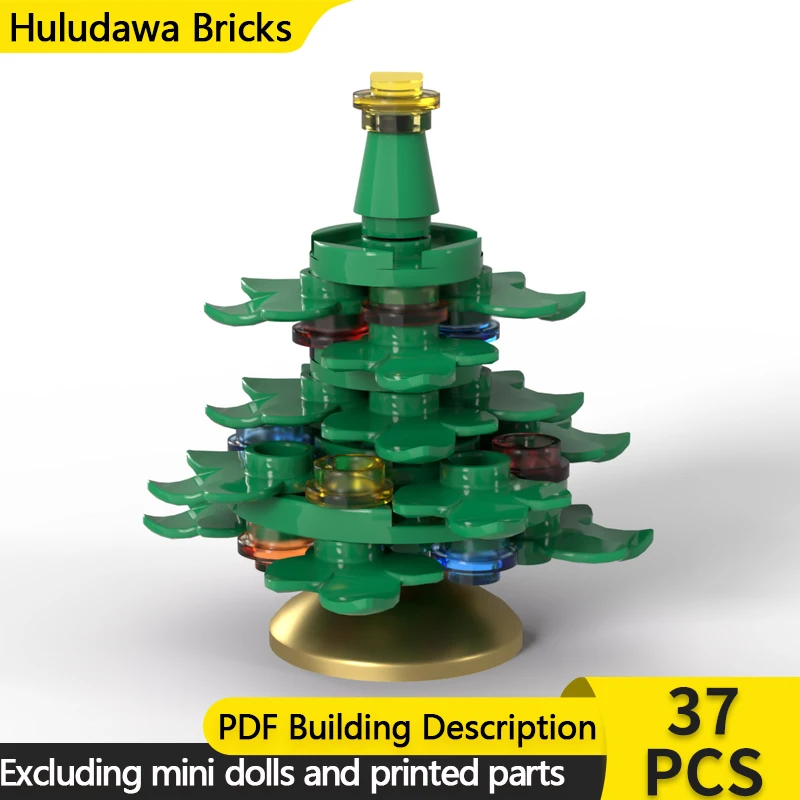 

City Street View Model MOC Building Bricks Mini Christmas Tree Modular Technology Children Holiday Gifts Assemble Toys Suit