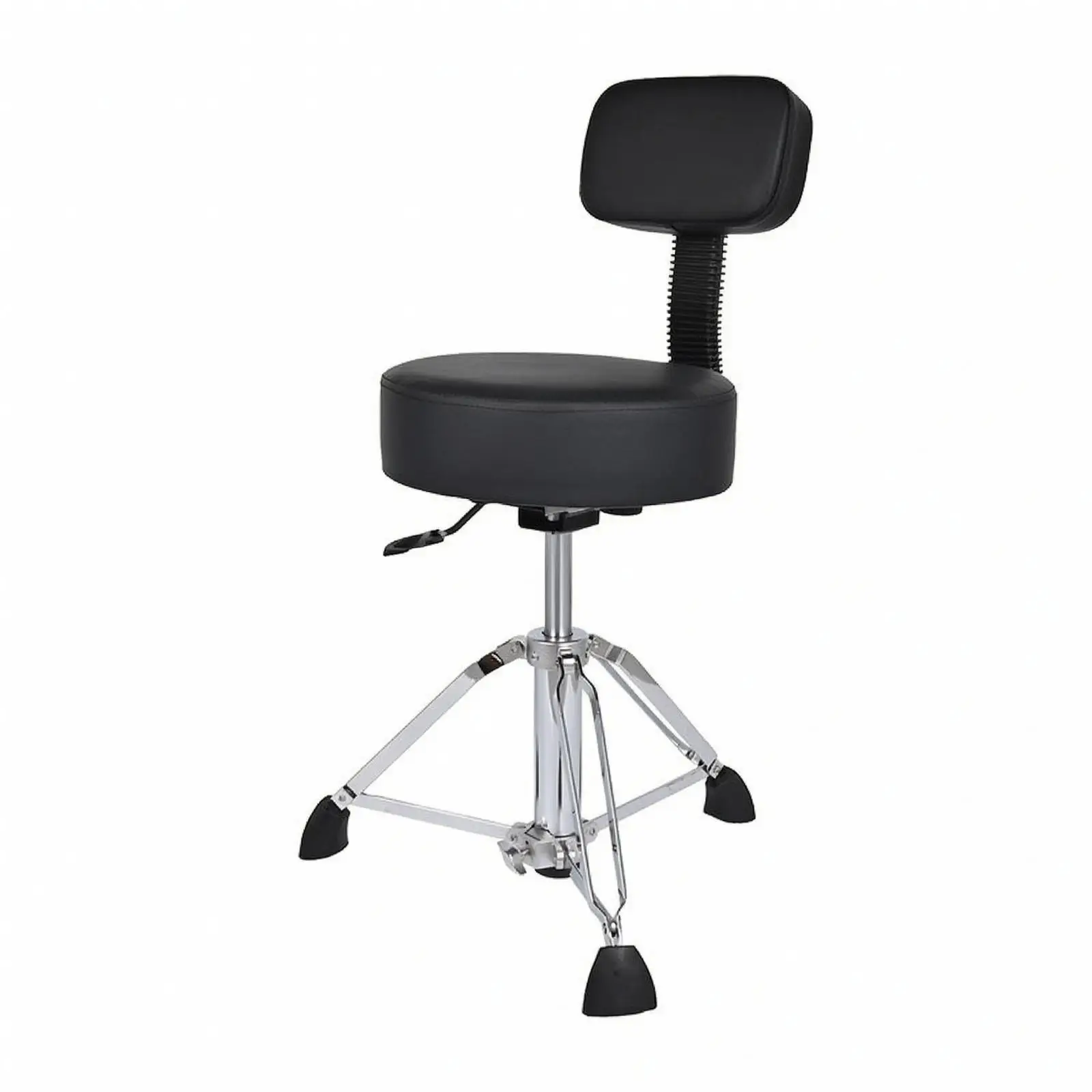 Durable Hydraulic Drum Chair with Backrest Iron Frame PU Leather for seat Tripod Base for Percussion Player Long Time Play