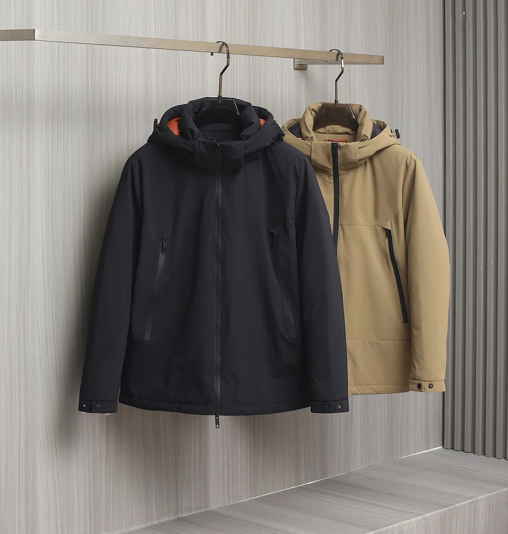 

Autumn and winter men's outdoor windproof casual down jacket, mountaineering suit, down hooded jacket