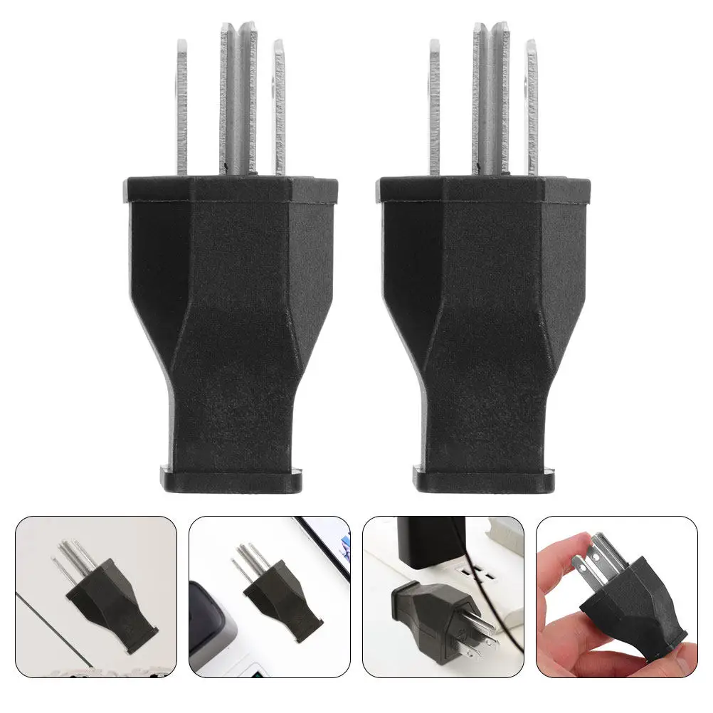 4Pcs Electric Plug Replacement 15A 125V Straight Blade Angle Plug Extension Cord Repair Parts