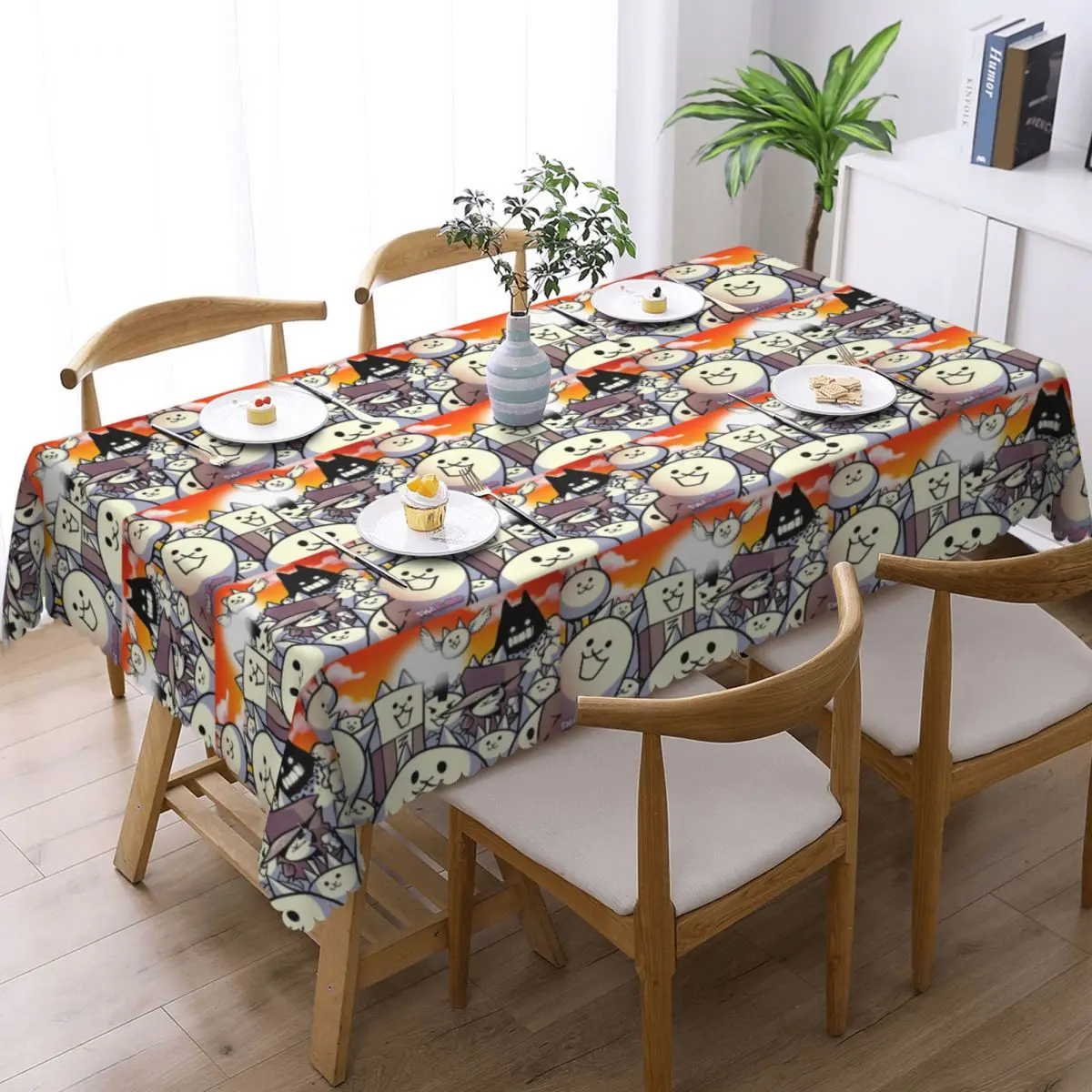 Battle Cats Doddle Tablecloth Restaurant Kitchen Rectangular Tablecloth Festival Party Decorations Tablecloth Dining Table Cover