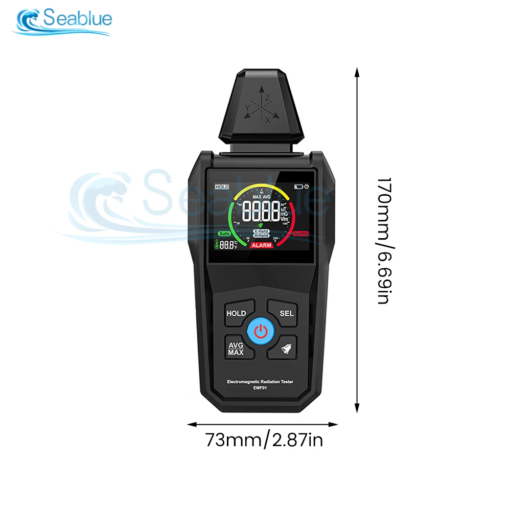 EMF01 EMF Meter Electromagnetic Radiation Detector Three-axis X/Y/Z Signal Detection Electromagnetic Wave Radiation Tester