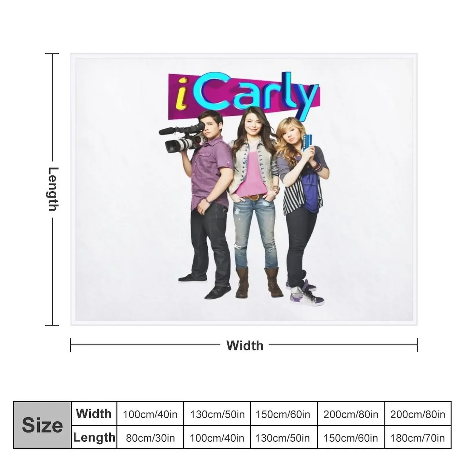 iCarly Throw Blanket Flannel Fabric Hair Sofa Throw Blankets