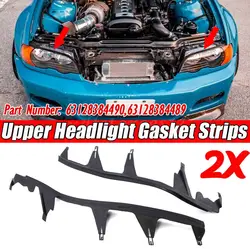 For BMW 3SERIES E46 330Ci M3 Car Front Upper Headlight Cover Strips Trims Headlight Sealing Strip Gasket 63128384489 63128384490