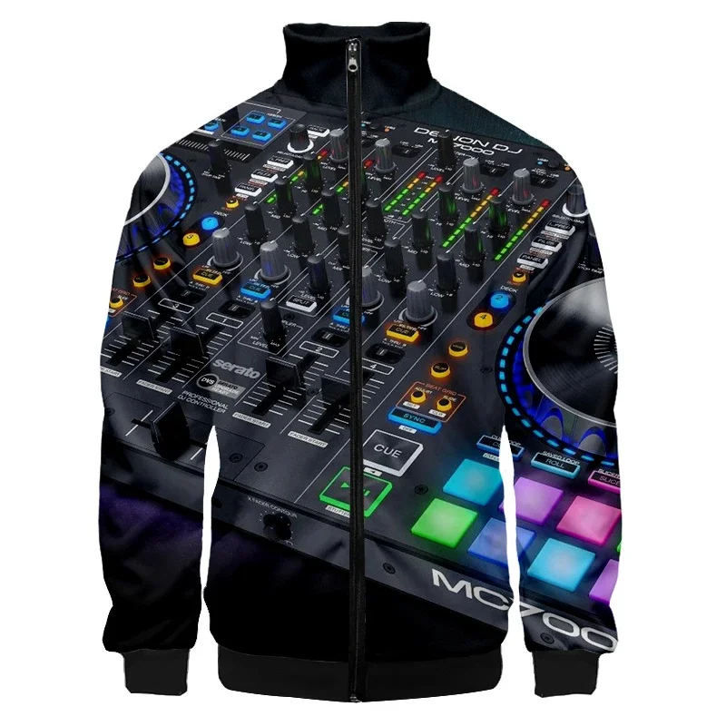 3d Print Music DJ Bar Jackets Men New Piano Guitar Pattern Sweatshirt Spring Autumn Long Sleeves Plus Size Outerwear Women Coat