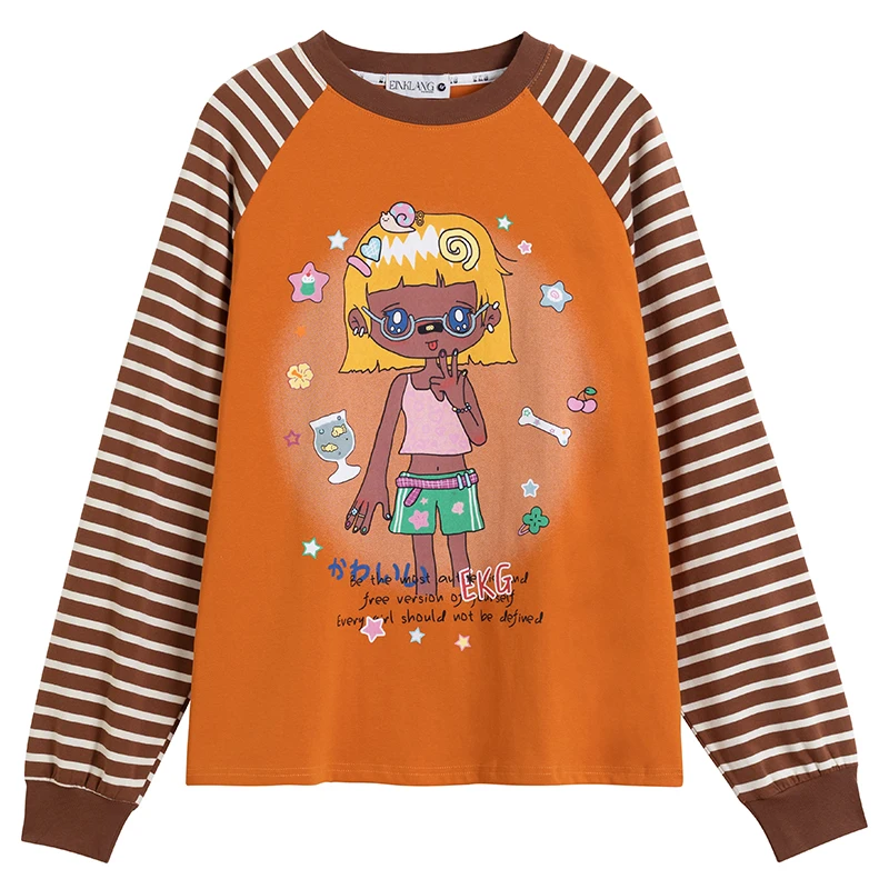 

Осенние мужские футболки большого размера с длинными рукавами в стиле хип-хоп, лоскутные футболки в полоску с рукавами в стиле Харадзюку, уличная одежда, повседневные хлопковые топы, футболки