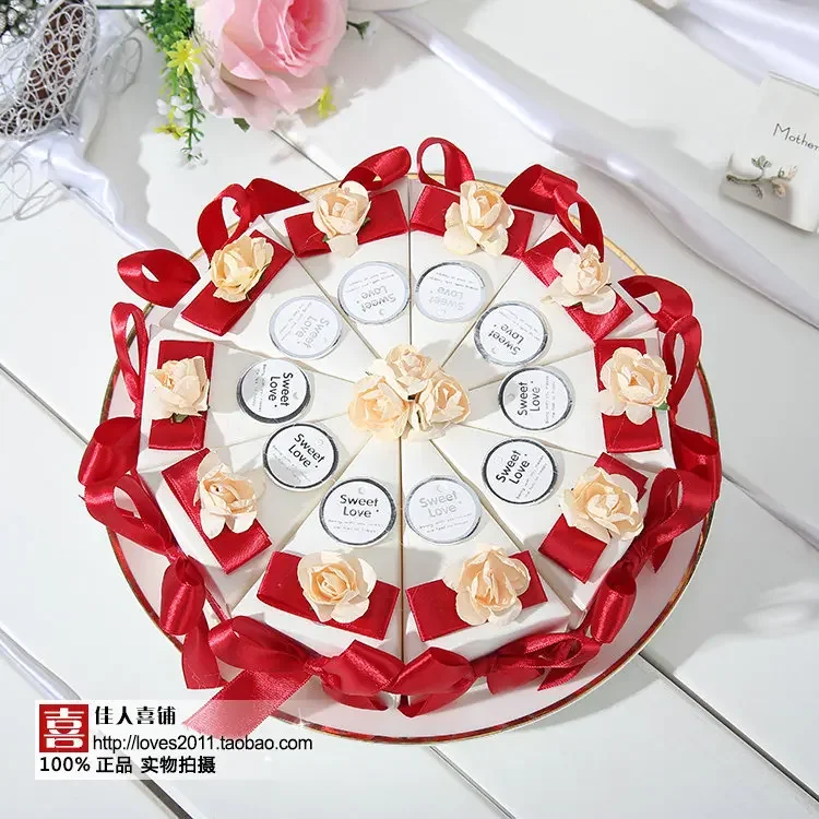 20 قطعة نمط جديد المثلث الأوروبي صندوق حلوى الزفاف الإبداعية شخصية حلوى الزفاف هدية صندوق كبير كعكة عيد ميلاد مربع #6